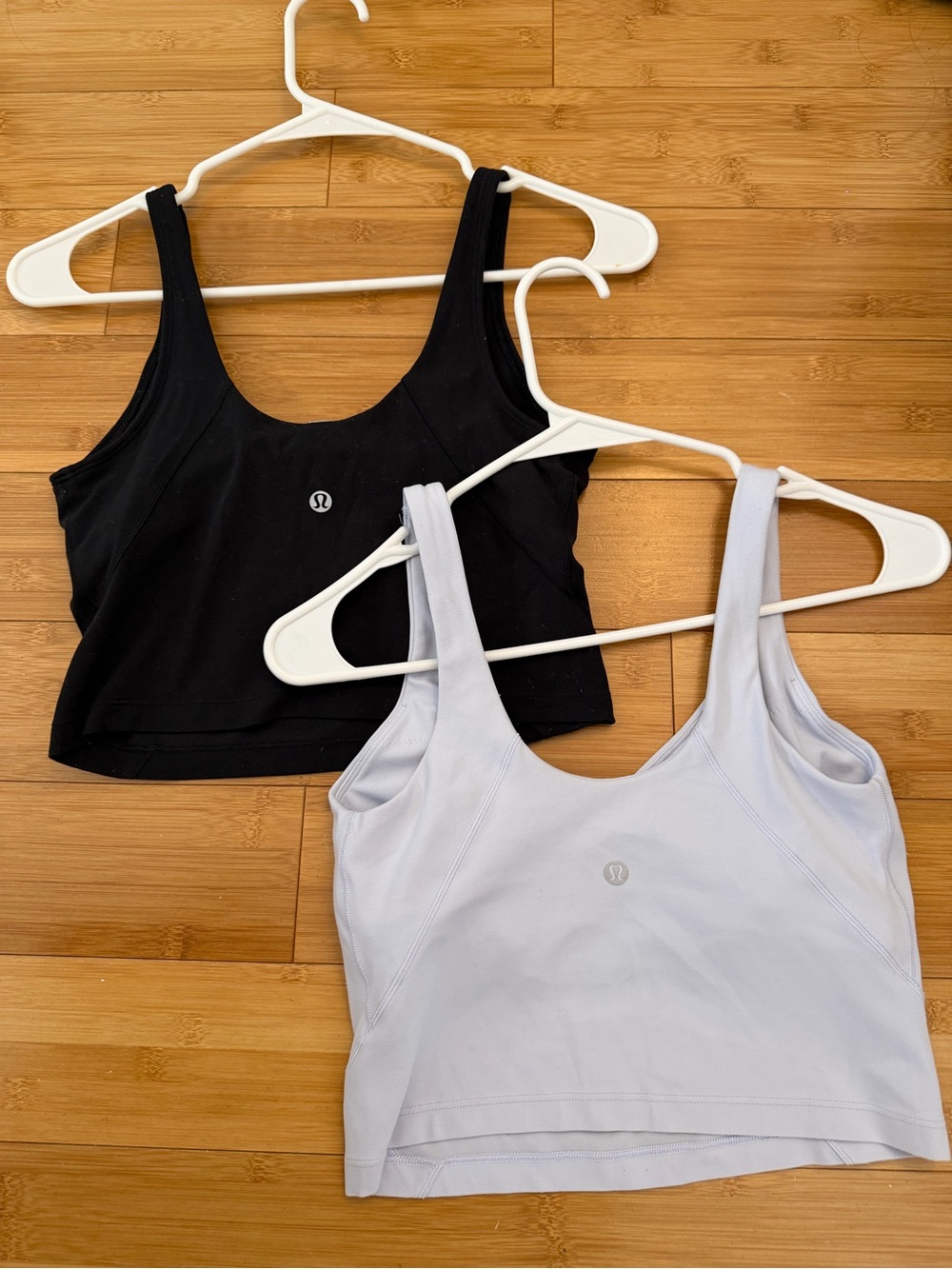 lululemon athletica Crop Scoop Tank - Black & Light purple